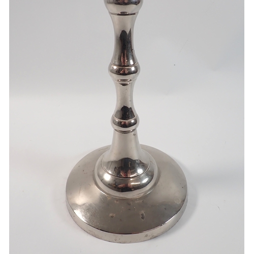 251 - A pair of tall silver plated four branch candelabra, 75cm