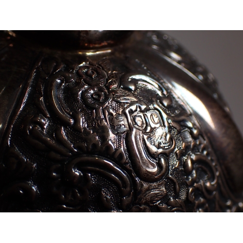 256 - A Victorian silver mounted glass glug glug decanter - glass a/f, London 1898 by William Hutton & Son... 