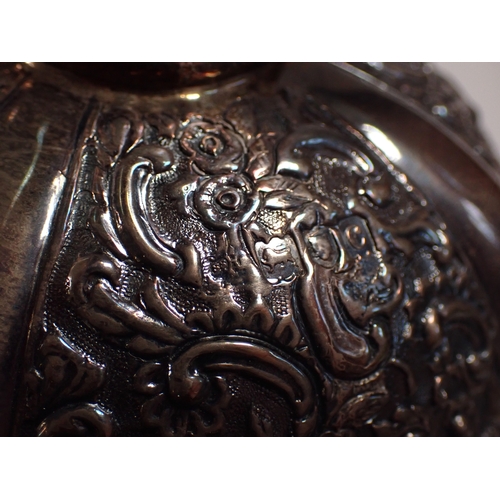 256 - A Victorian silver mounted glass glug glug decanter - glass a/f, London 1898 by William Hutton & Son... 