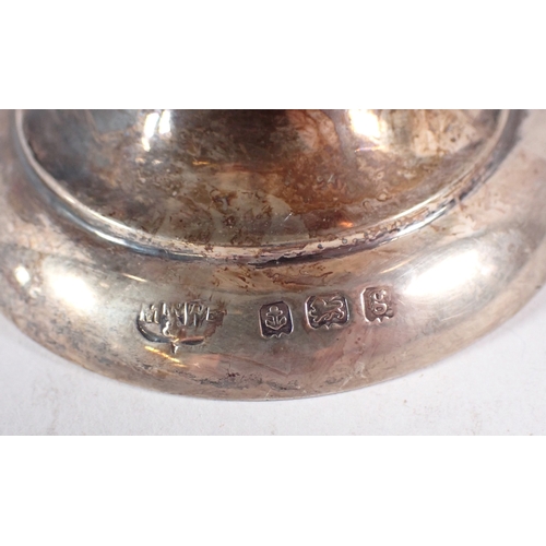 259 - A silver table lighter in the form of an oil lamp with snake handle - 9cm, total weight 82.5g