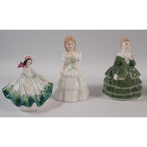 29 - A collection of seven miniature Royal Doulton figures including HN3214, 3218, 3215, 2995, 3876, 2340... 