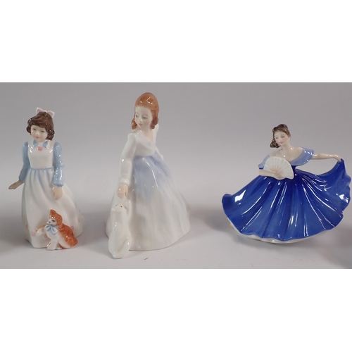 29 - A collection of seven miniature Royal Doulton figures including HN3214, 3218, 3215, 2995, 3876, 2340... 