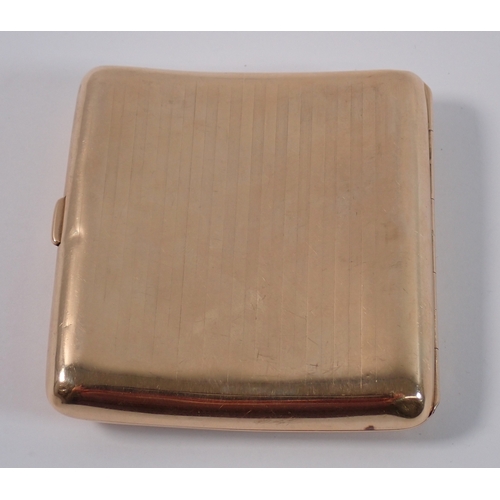 372 - A 9ct gold cigarette case by Clark & Sewell, Chester, 8.5cm long, 86g