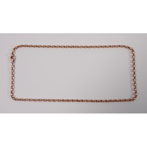 431 - A 9ct gold belcher link chain, 45cm long, 9.3g