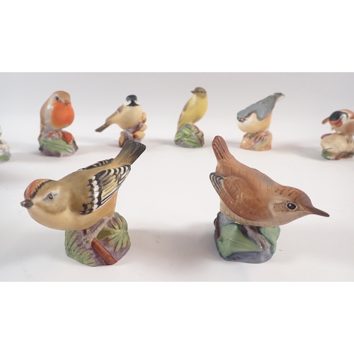 50 - A collection of ten Royal Worcester birds including Robin, Bullfinch, Nuthatch etc.