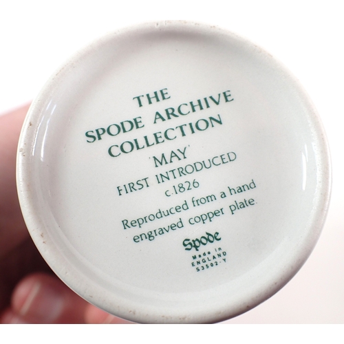 6 - A set of seven Spode green printed Archive Collection spice jars