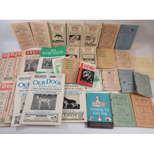 603 - A good quantity of Dog Show ephemera from the 1960's including Crufts show catalogues, Championship ... 