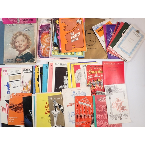 605 - A collection of theatre programmes including London examples, Palladium, Theatre Royal Drury Lane et... 