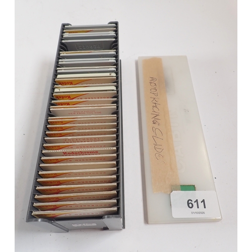 611 - A box of motoring slides from Brands Hatch, Silverstone circa 1960's motocross etc.