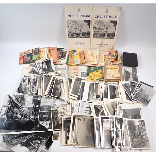 613 - A collection of ephemera including letters, photographs, medium format negatives and vintage photo w... 
