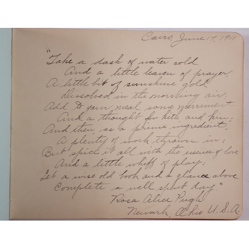 614 - An early 20th century album containing a Theodore Roosevelt autograph USA President plus various poe... 