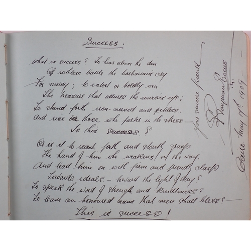 614 - An early 20th century album containing a Theodore Roosevelt autograph USA President plus various poe... 