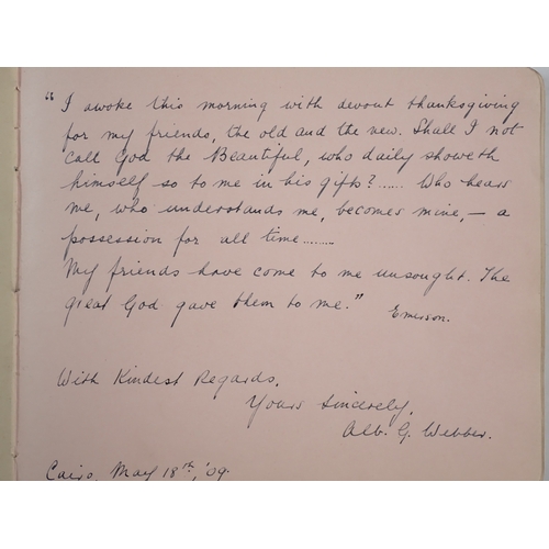 614 - An early 20th century album containing a Theodore Roosevelt autograph USA President plus various poe... 
