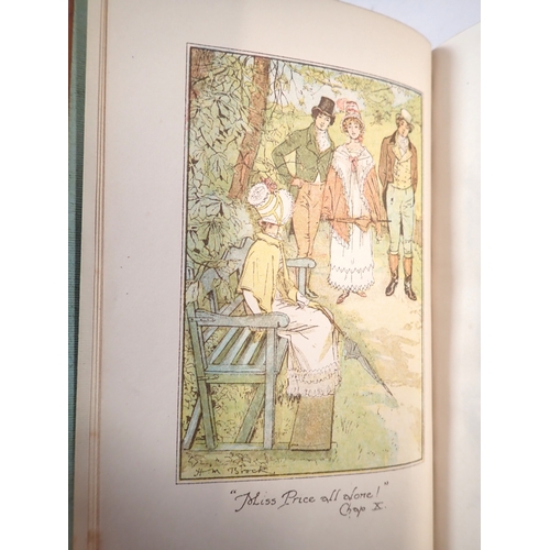 635 - The Works of Jane Austen, Temple Edition across ten books, J M Dent 1904 in suede covers with gilt e... 