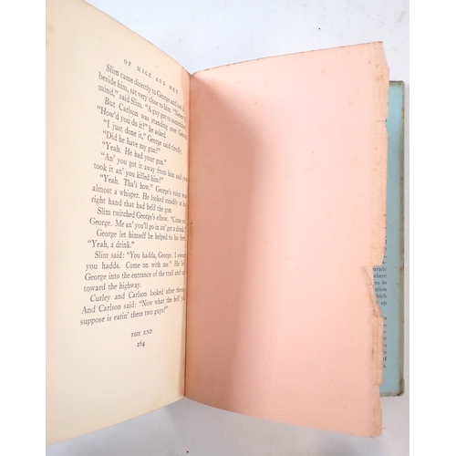 642 - Of Mice and Men by John Steinbeck, first edition 1937, dust jacket slightly stuck to back of book