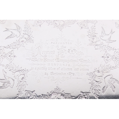 3 - A Victorian Goldsmiths Alliance silver salver. Of lobed form with bead rim, decorated with scrolls, ... 