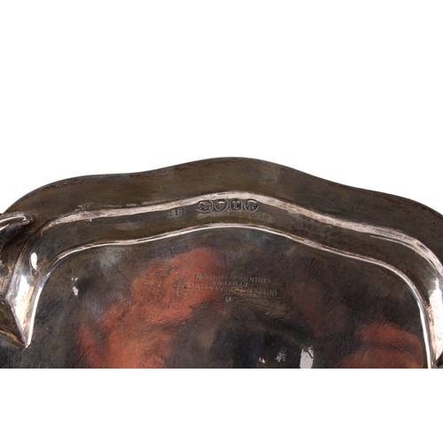 3 - A Victorian Goldsmiths Alliance silver salver. Of lobed form with bead rim, decorated with scrolls, ... 