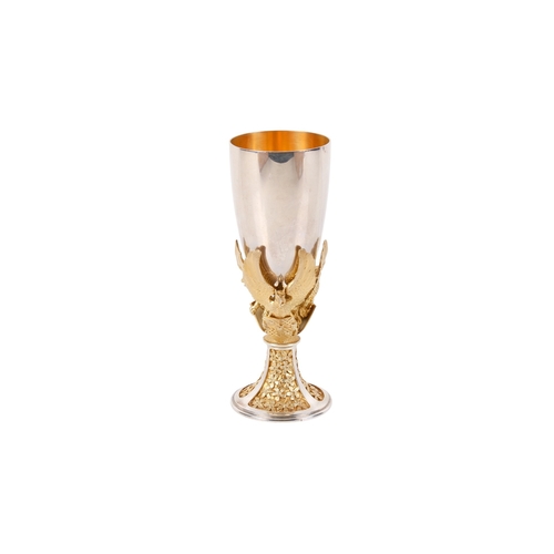 21 - A limited edition Hector Miller for Aurum silver and gilt chalice. Commemorating the marriage of HRH... 