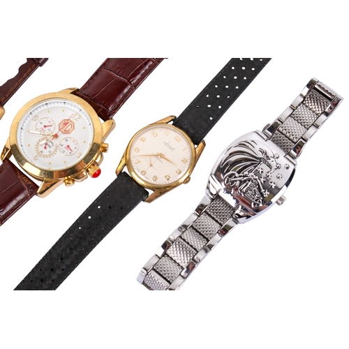 215 - Five gentleman's wristwatches. Including Seiko Kinetic, British Motor Racing Heritage MG, Forsinging... 