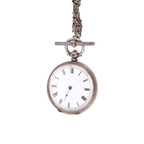 232 - A set of silver handled butter knives and teaspoons and a silver pocket watch. The flatware comprisi... 