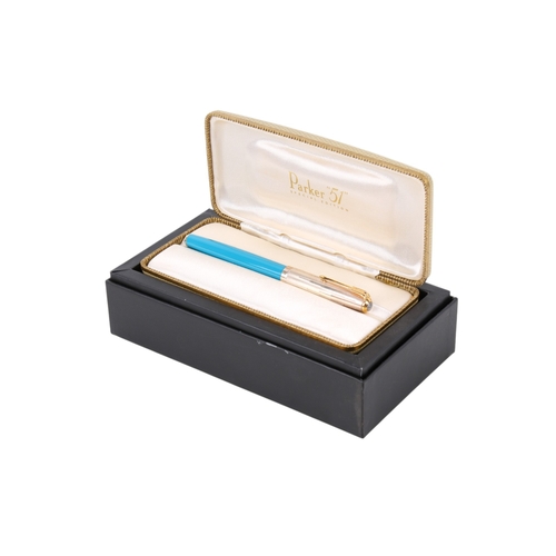 51 - A 2002 special edition boxed Parker '51' fountain pen. With a white and yellow metal lid featuring t... 