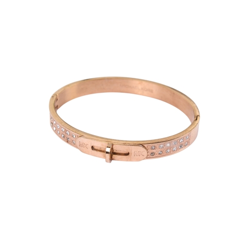 263 - Six pieces of designer costume jewellery. Including a Michael Kors bangle, pair of faux pearl earrin... 