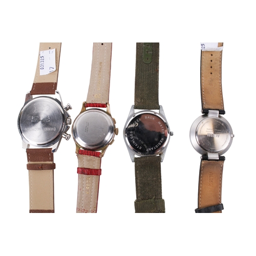 214 - Five gentlemen's assorted wristwatches. Including Seiko, Alessi, Daniel Hechter, etc.