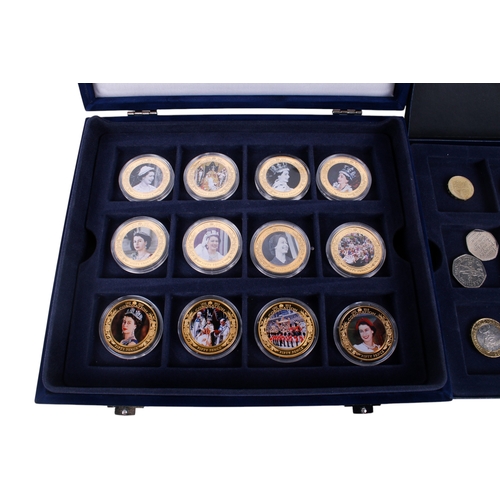 100 - A boxed collection of 2013 coins. Consisting of assorted seventeen world wide gold plated and enamel... 
