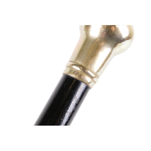 294A - Two white metal mounted and ebonized walking sticks and a similar swagger stick. The swagger stick h... 
