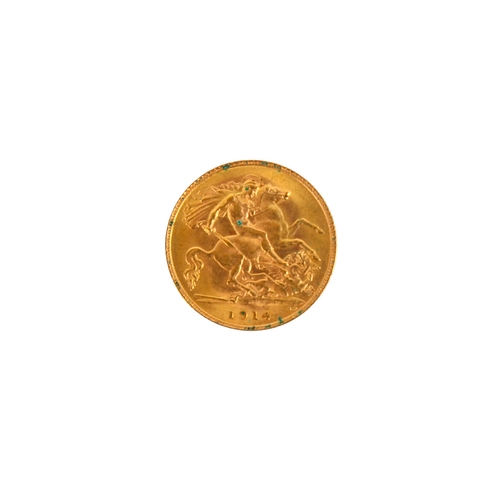 83 - A 1914 half sovereign coin, weight 4g.