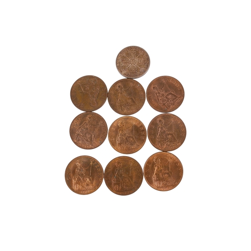 93 - A small group of 1930s coins. Including a 1936 florin, 9 pennies - three dated 1931, three dated 193... 