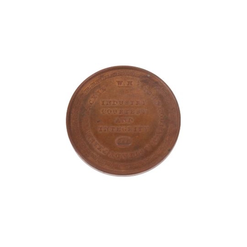 214 - A 19th century WH prize medal for Industry, Courtesy and Integrity, dated 1839. After an engraving b... 
