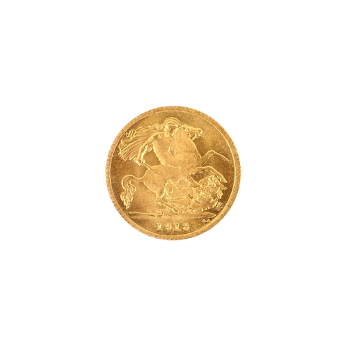 70 - 1913 half sovereign coin. Weight 4g