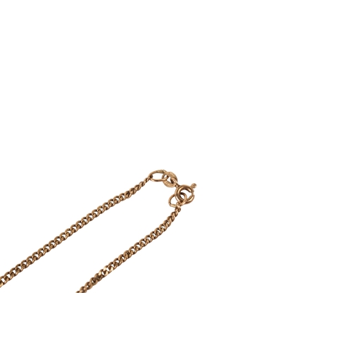 243 - A 9ct gold curb link chain. Hallmarked and marked 9k, L77cm, weight 9.3g.