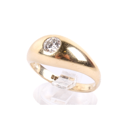 96 - A 9ct gold and diamond ring. The round cut diamond of circa 0.5ct estimated weight, shank hallmarked... 