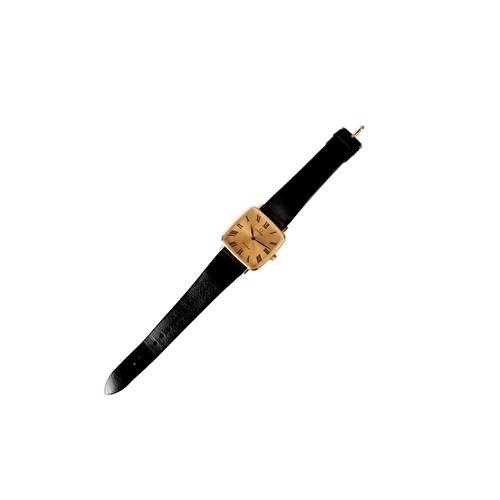 348 - A gentleman's Omega Geneve wristwatch. The gilt dial with Roman numerals, in a gold plated case, man... 