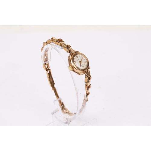 365 - Two 9ct gold and goldplated ladies' vintage dress watches. One with a gilt face and black markers, s... 