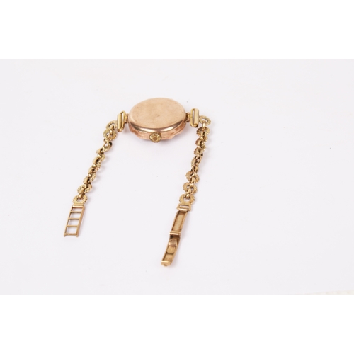 365 - Two 9ct gold and goldplated ladies' vintage dress watches. One with a gilt face and black markers, s... 