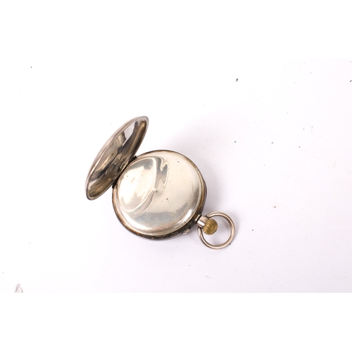 409 - Three Victorian and later silver and silver plated pocket watches. All having white enamel dial and ... 
