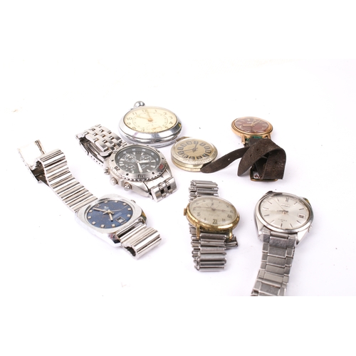 411 - An assortment of watches. Including a gentleman's Seiko, the chrome dial with baton hour markers and... 