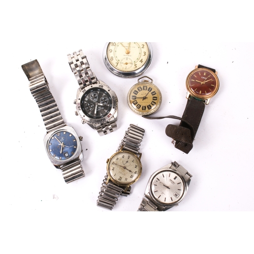 411 - An assortment of watches. Including a gentleman's Seiko, the chrome dial with baton hour markers and... 