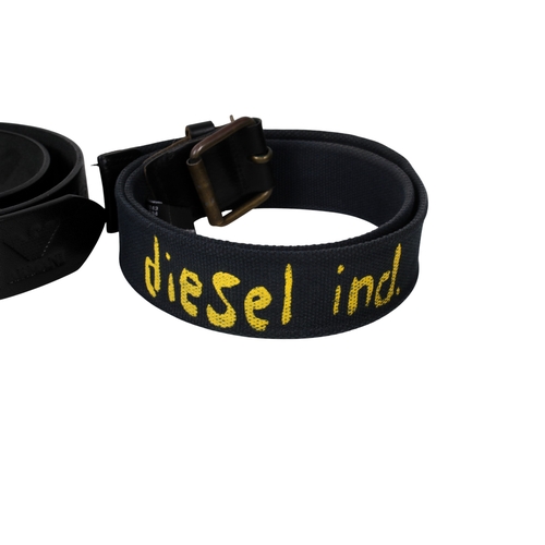 478 - Four designer belts. Comprising a Prada faux snakeskin belt with a chrome buckle, stamped '2C1468251... 