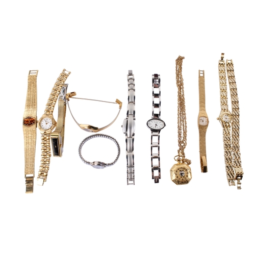 429 - A collection of wristwatches. Including a lady's Sekonda with a blue dial and Arabic numerals, a box... 