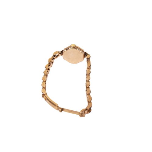 365 - Two 9ct gold and goldplated ladies' vintage dress watches. One with a gilt face and black markers, s... 