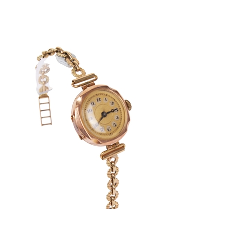 365 - Two 9ct gold and goldplated ladies' vintage dress watches. One with a gilt face and black markers, s... 