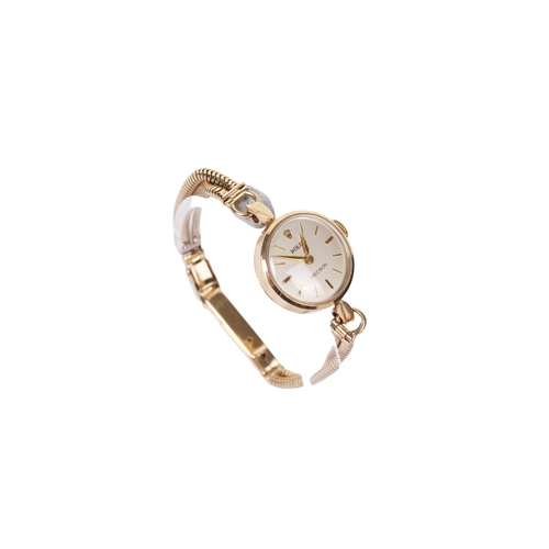 366 - A 1930s lady's 9ct gold Rolex Precision watch. The silvered dial having baton hour markers, in a 9ct... 