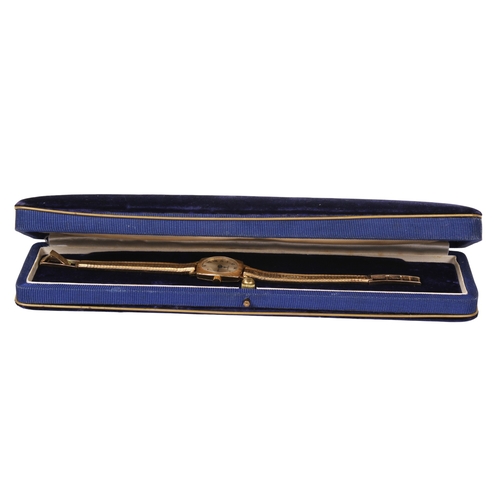 370 - A vintage 'Richard' gold lady's dress watch. The oval champagne face with black Roman numerals, mark... 
