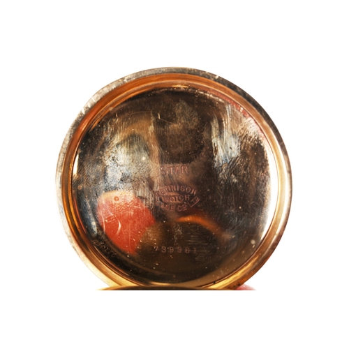 373 - TBV. A vintage yellow metal full hunter pocket watch. With engine turned decoration to both sides, b... 