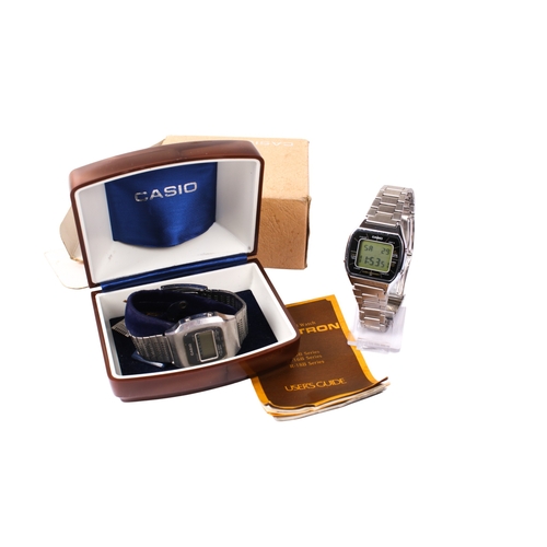 391 - Two Casio stainless steel digital wristwatches. Comprising a 103/A201 'Blue Thunder' (no LCD bleed),... 