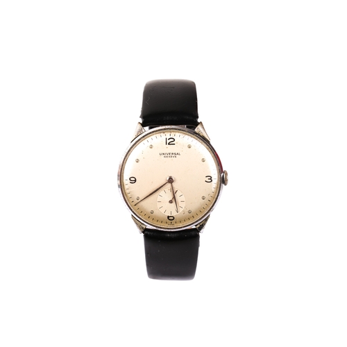397 - A gentleman's Universal Geneve wristwatch. The dial having Arabic numerals and a subsidiary seconds ... 